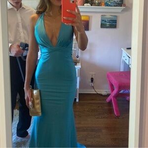 Blue halter Jessica Angel prom dress